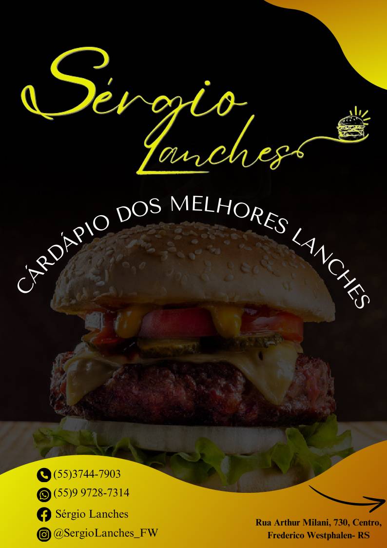 Sérgio Lanches cardápio