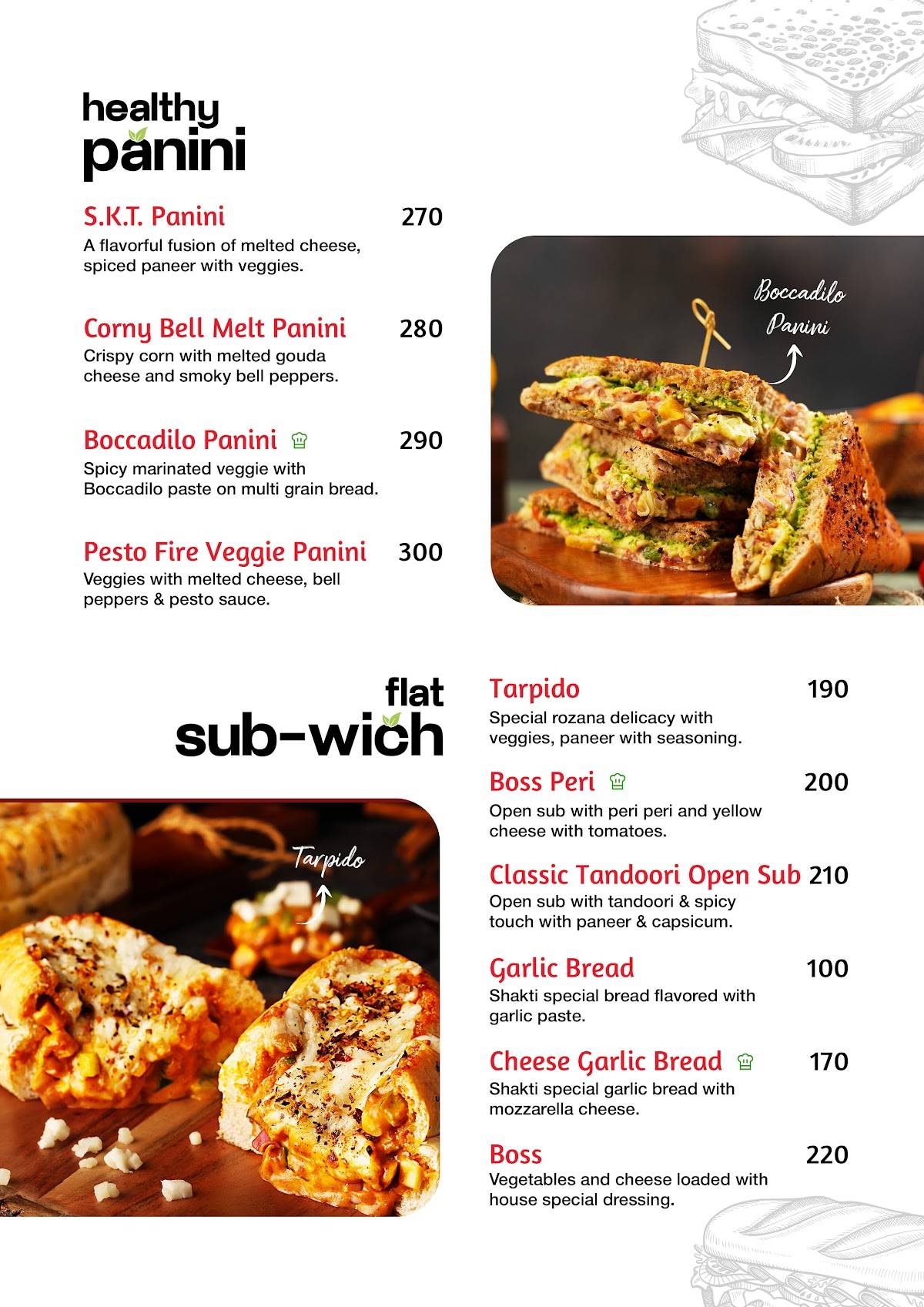 Shakti Sandwich - HL College menu