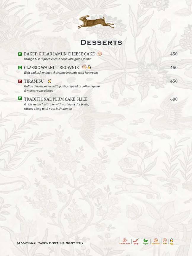 Shikaar Bagh - Restaurant and Bar menu