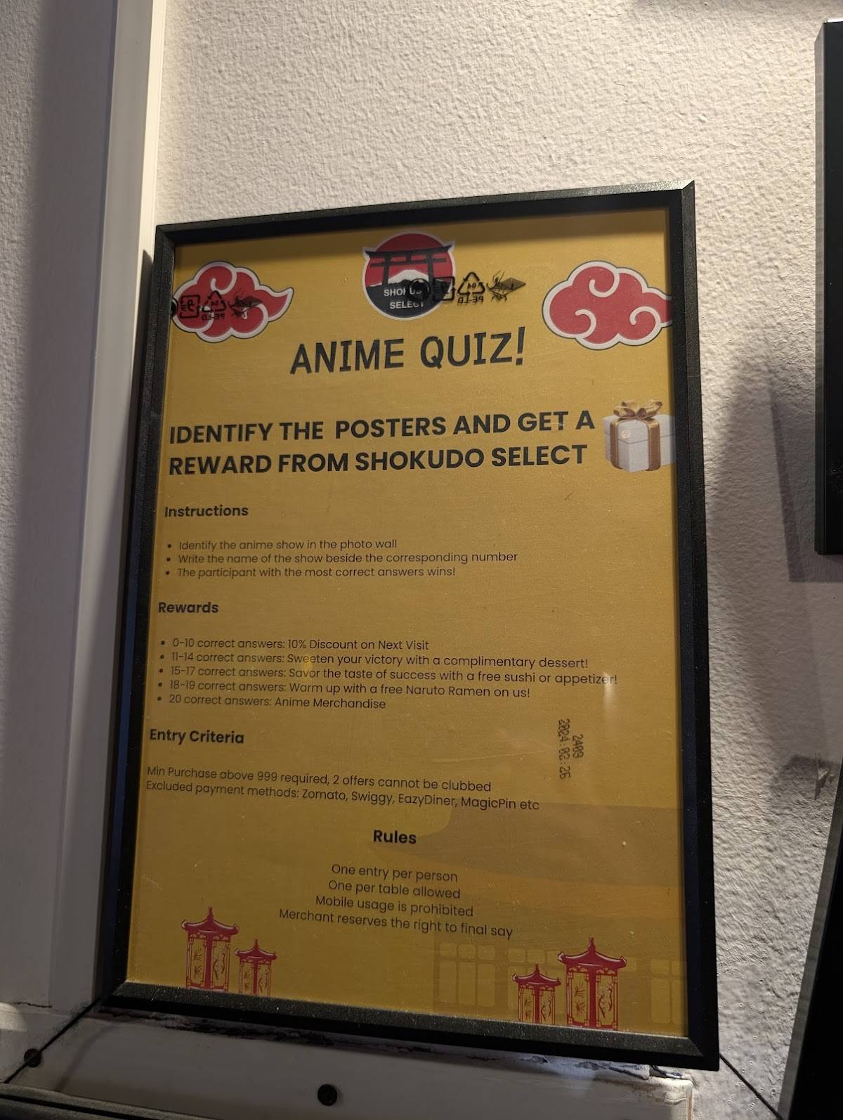 Shokudo menu