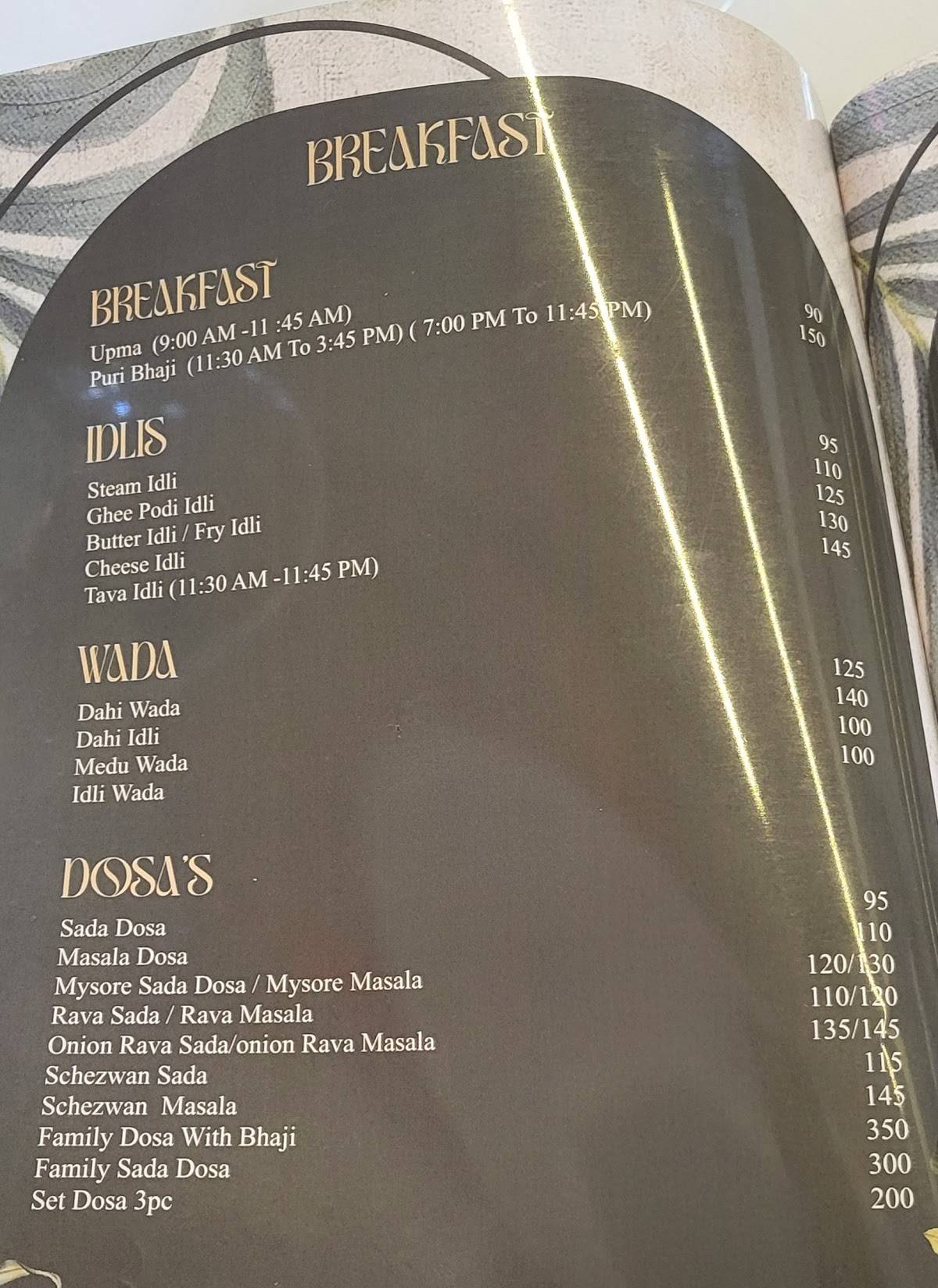 Shree Sagar Veg Restaurant menu