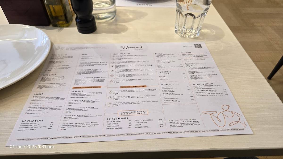 Si Nonna's - The Original Sourdough Pizza IBC Piplod Surat menu