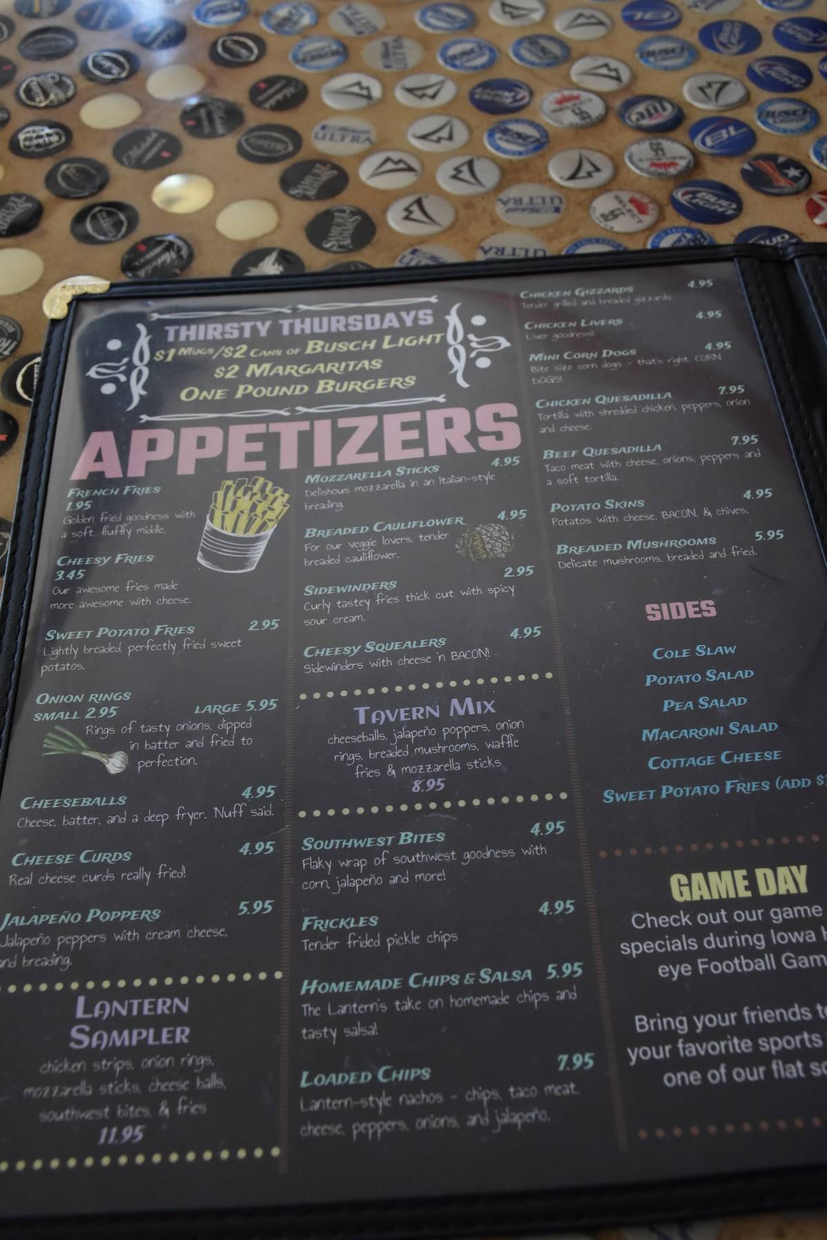 Menu at Copper Lantern restaurant, Sigourney