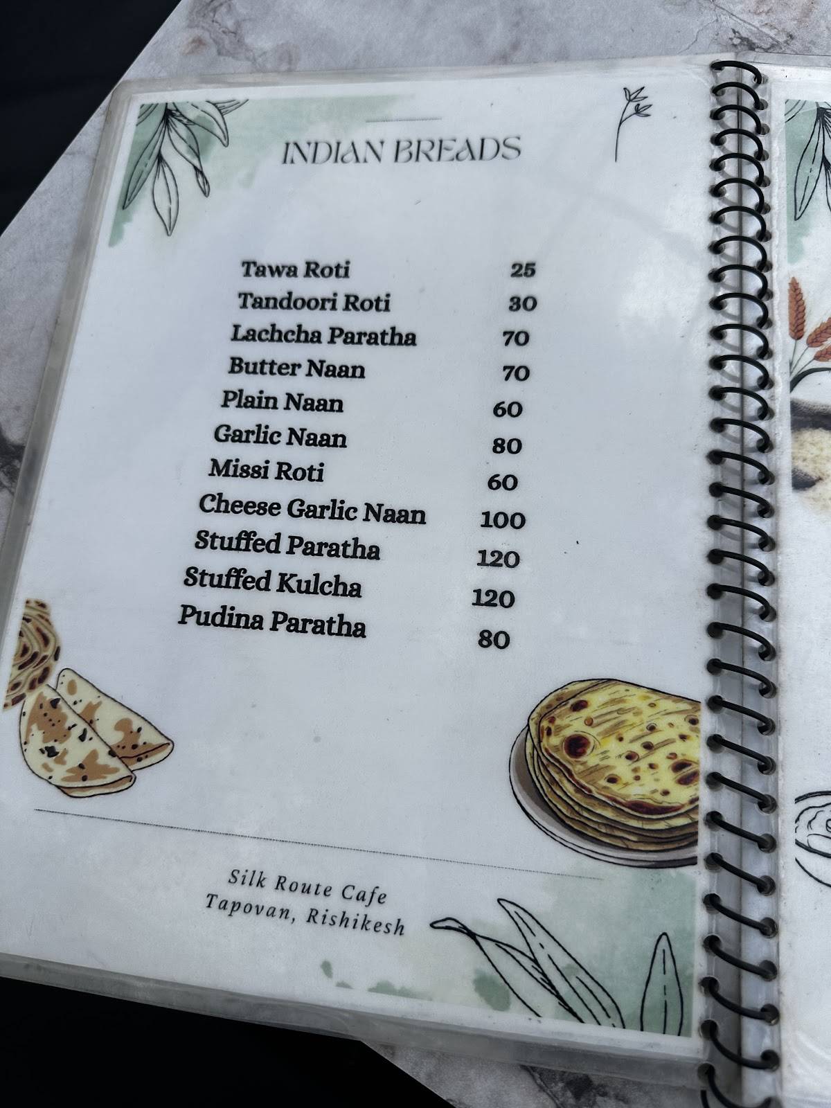 Silk Route Cafe menu