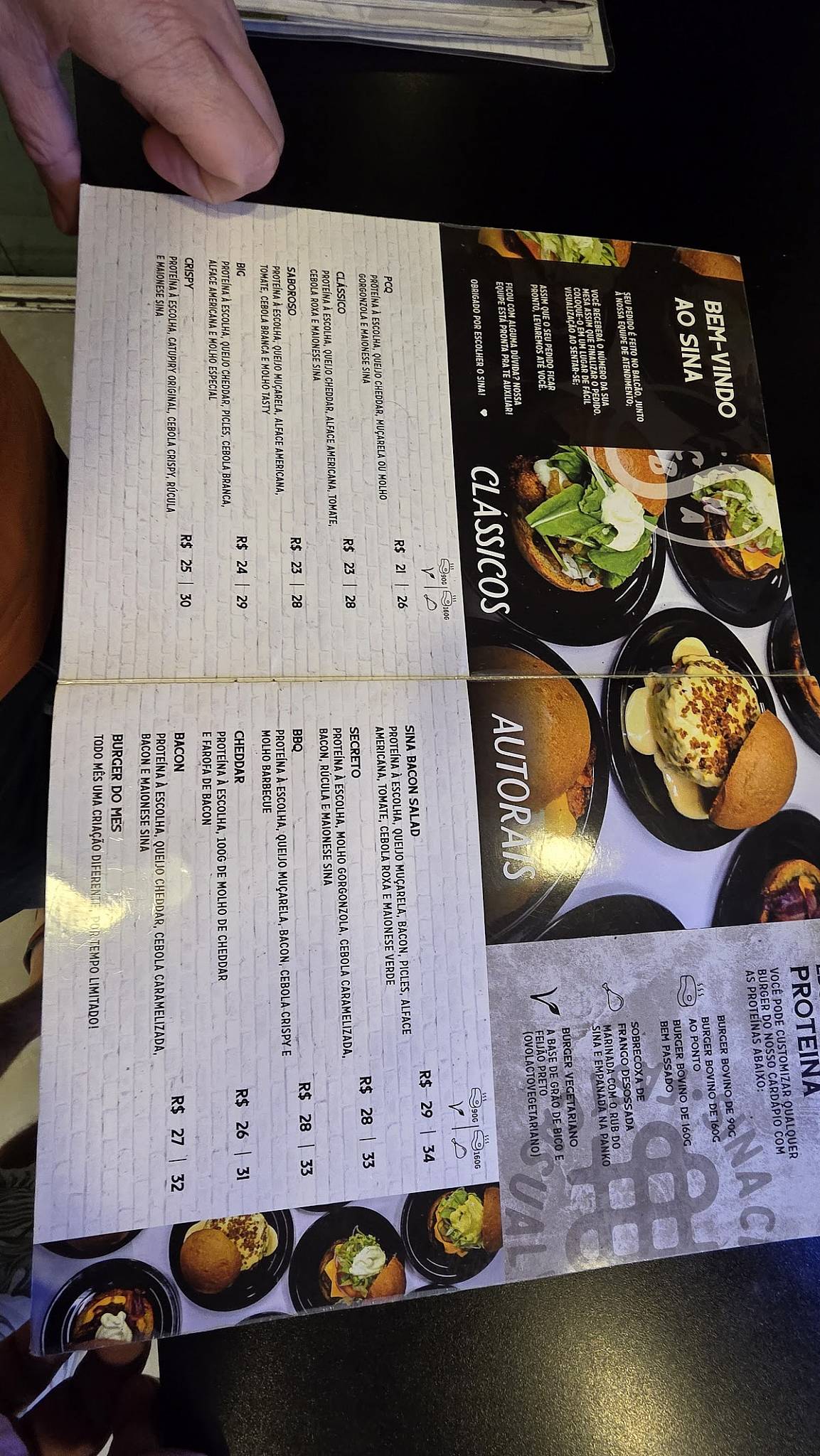 Sina - Burgers, shakes e cookies - Água verde cardápio