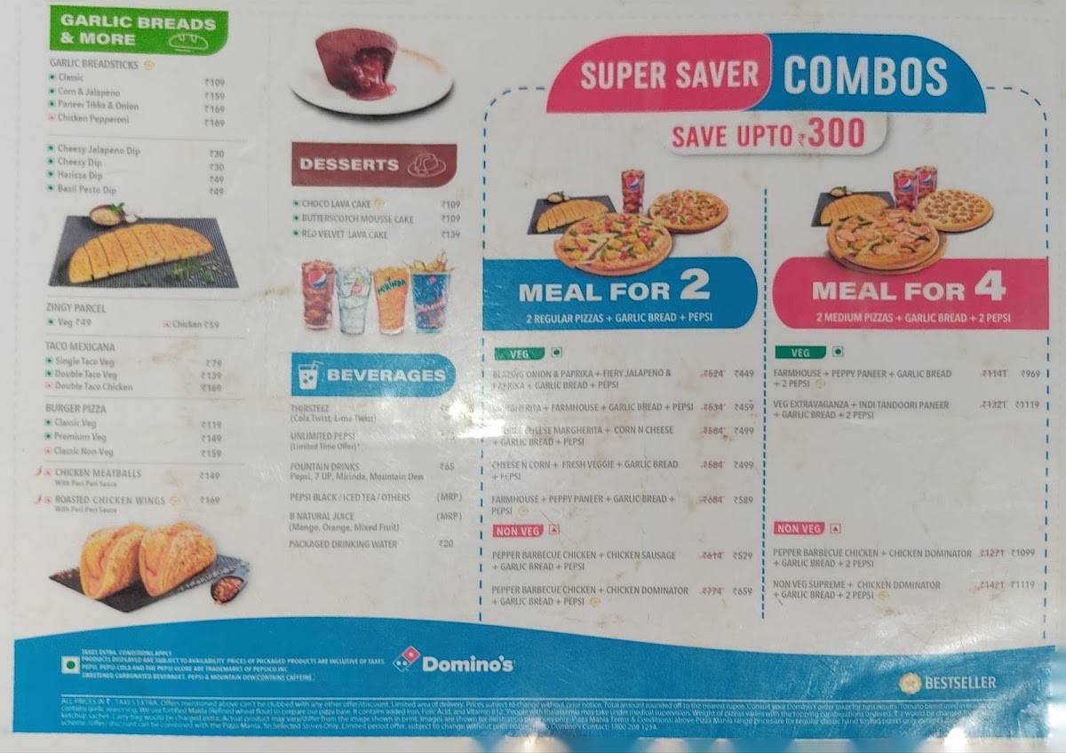 Domino's Pizza Devikere Rd, Sirsi menu