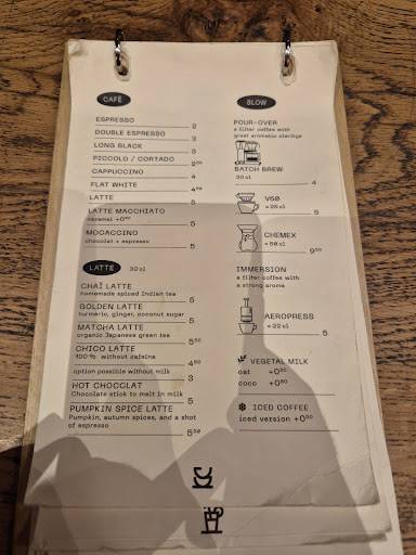 Menu de Slake - Coffee shop - Jacobins