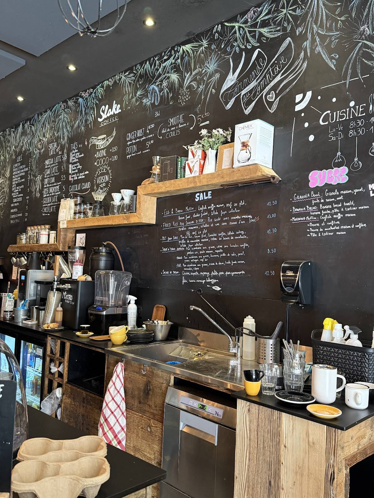 Menu de Slake - Coffee shop - Jacobins