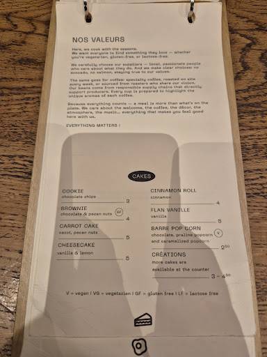Menu de Slake - Coffee shop - Jacobins