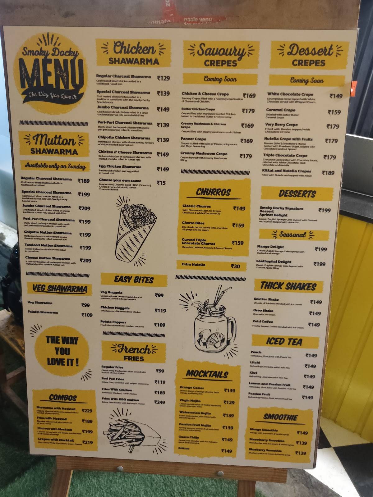 Smoky Docky Koramangala menu