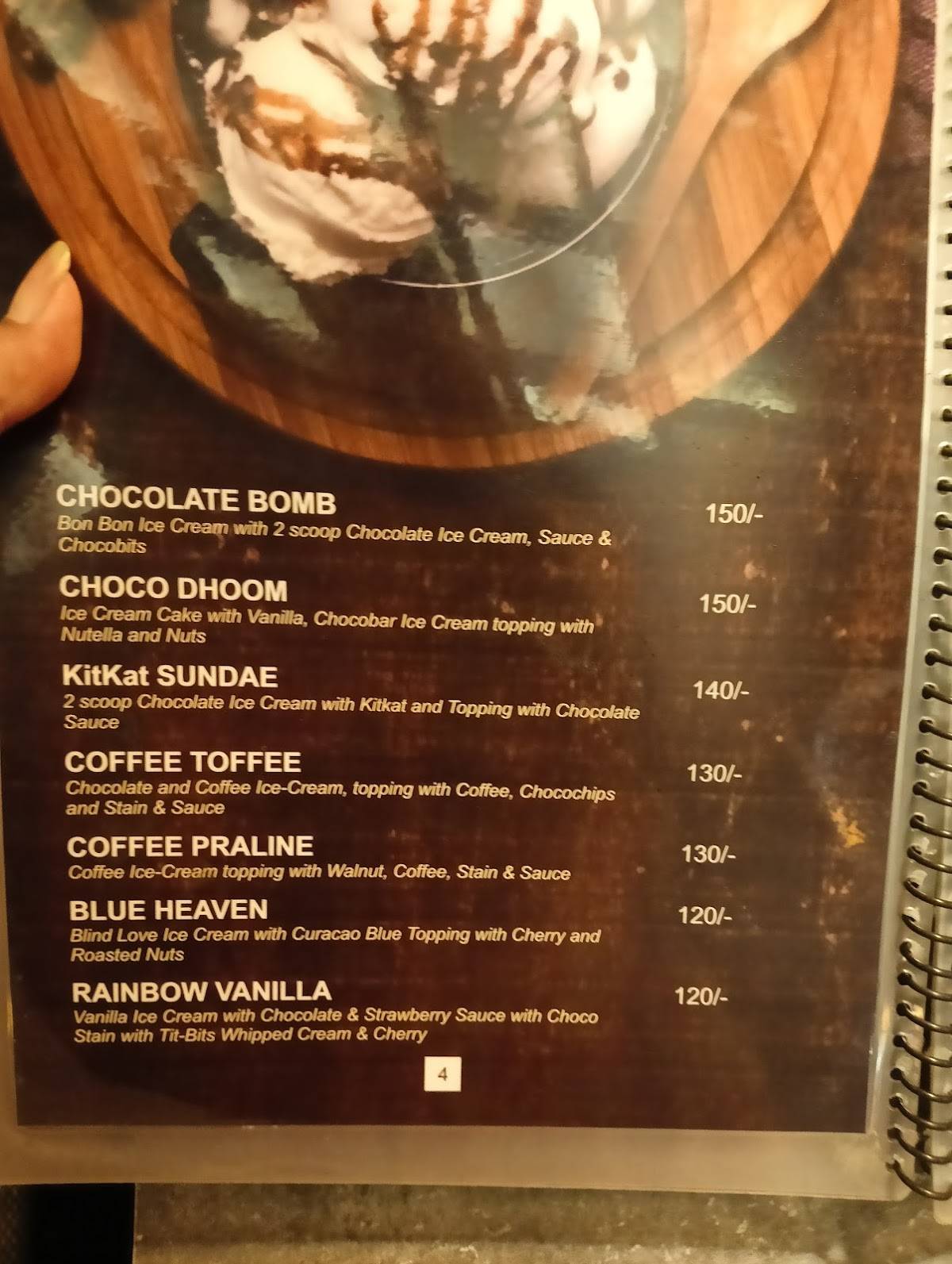 Snow Flake menu