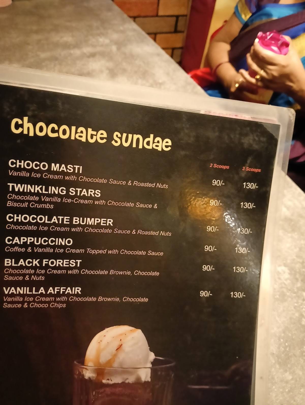 Snow Flake menu