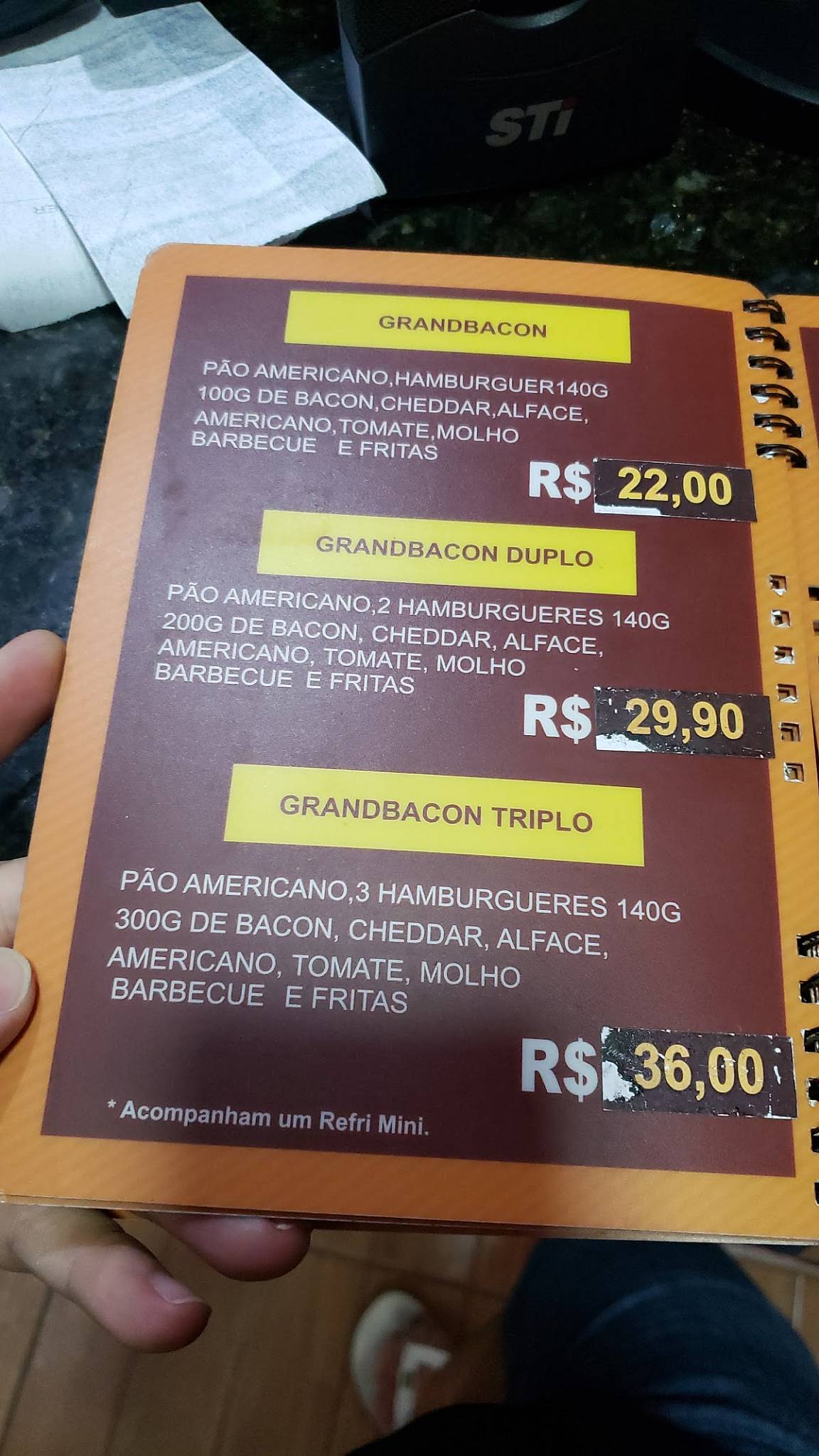 Speed Burger cardápio