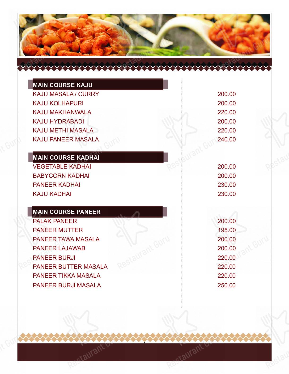 Spice Garden Gokak menu - meals and drinks