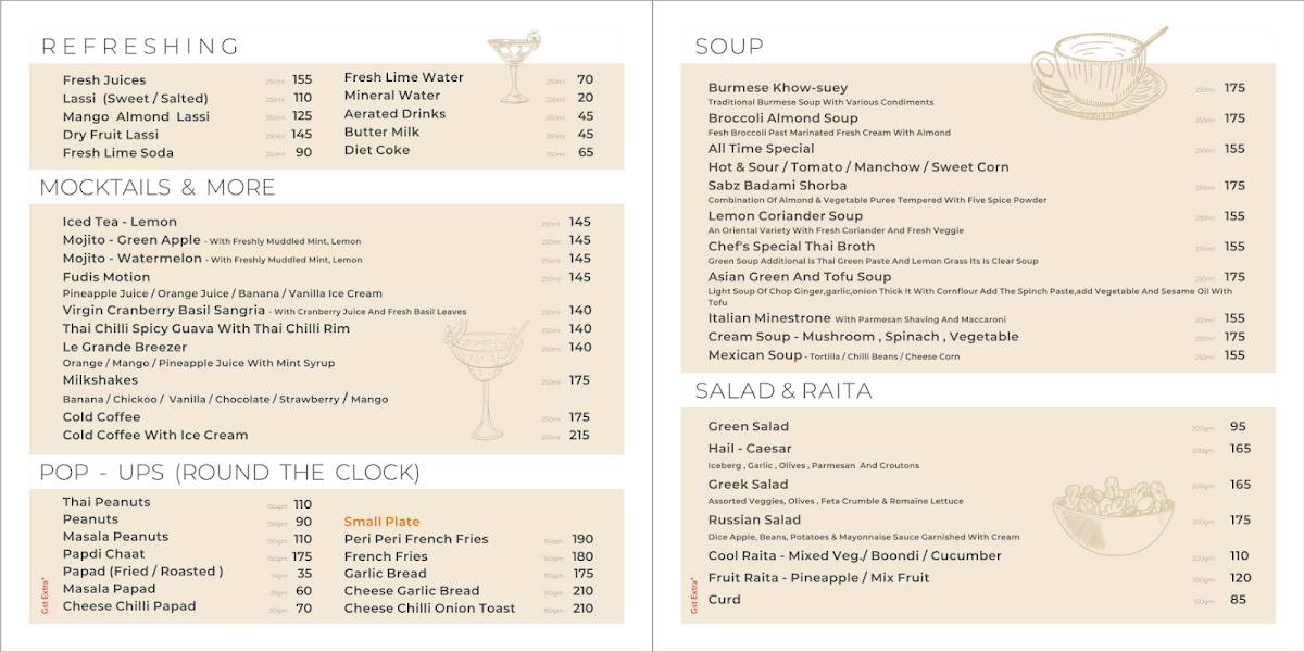 Spice Zone menu