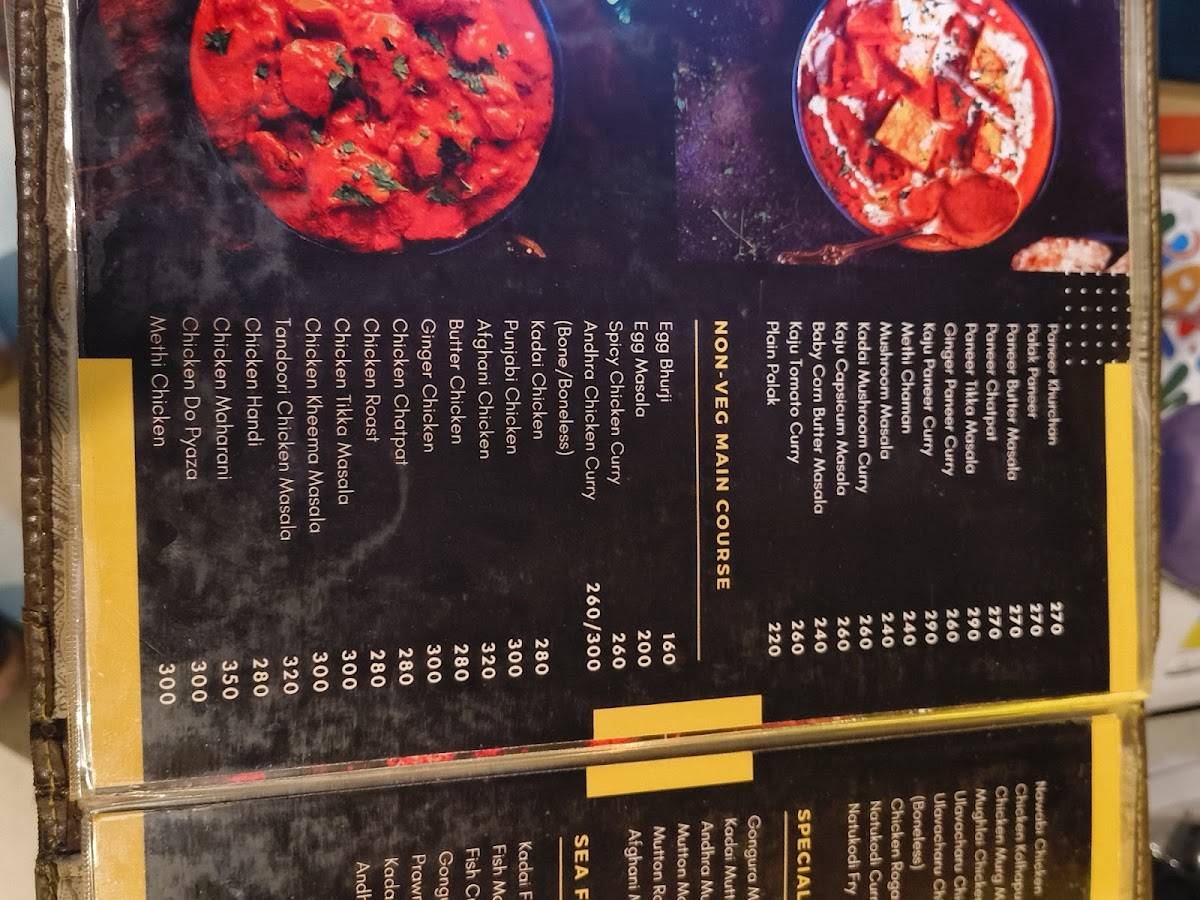 Spicy kitchen menu