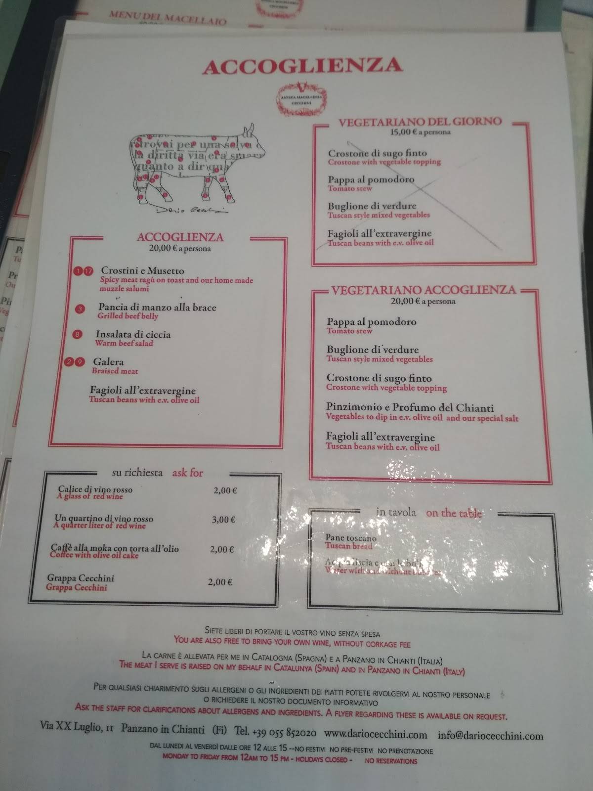 Menu di Accoglienza 