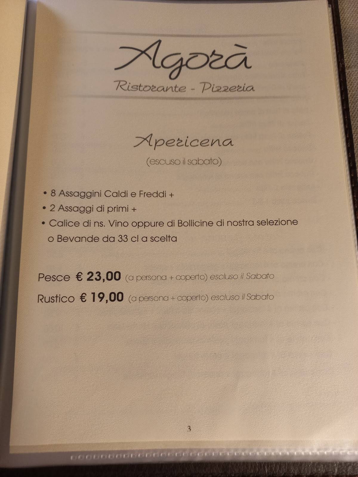 Menu di Ristorante Pizzeria Agorà 