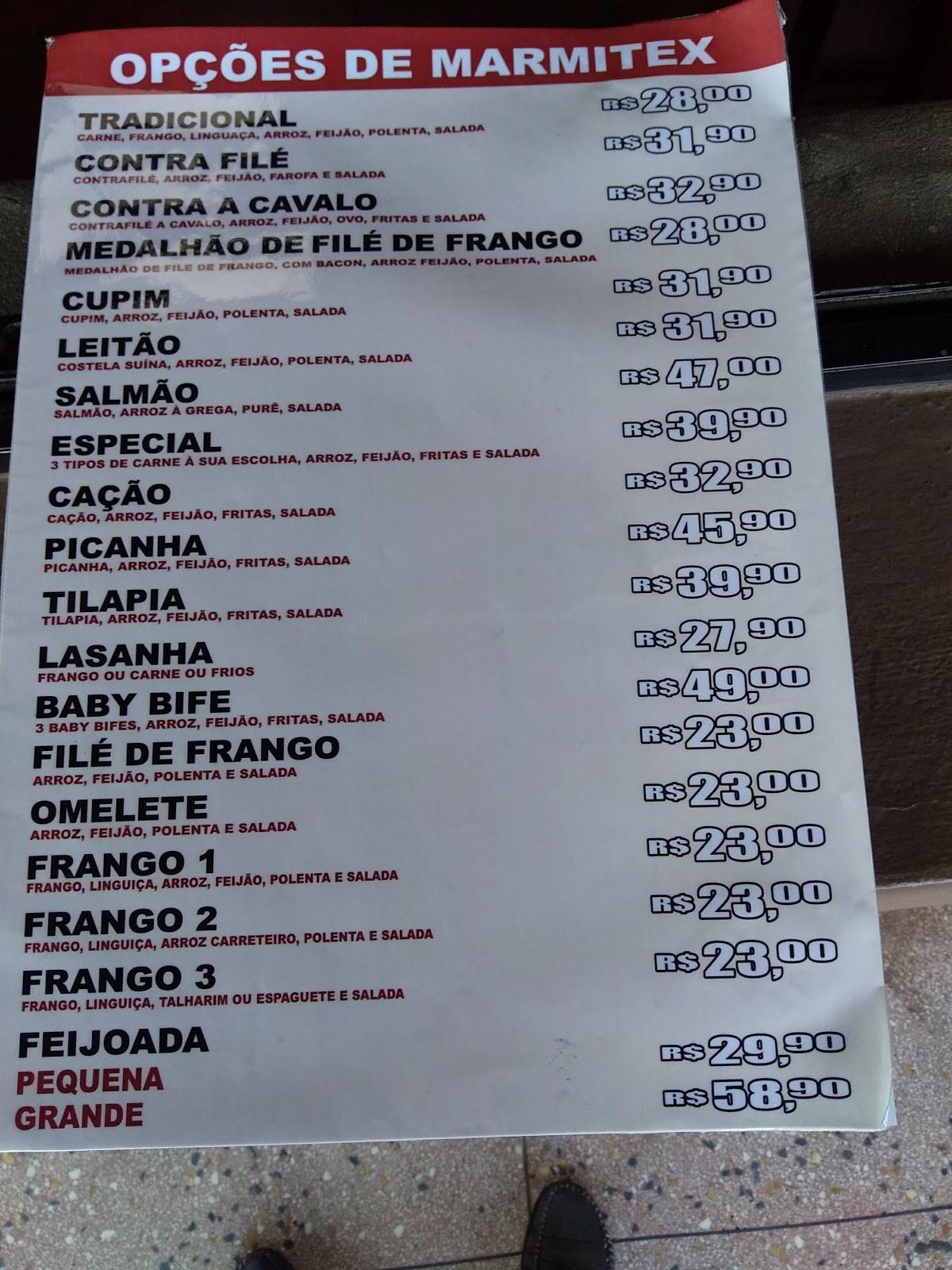 Aquarius Churrascaria cardápio