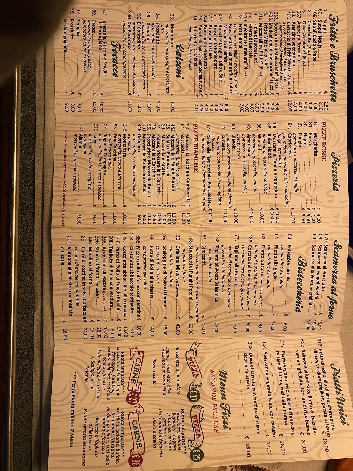 Menu di Cottage 