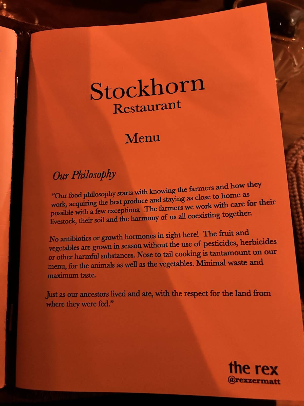 Menu di Stockhorn by the rex 