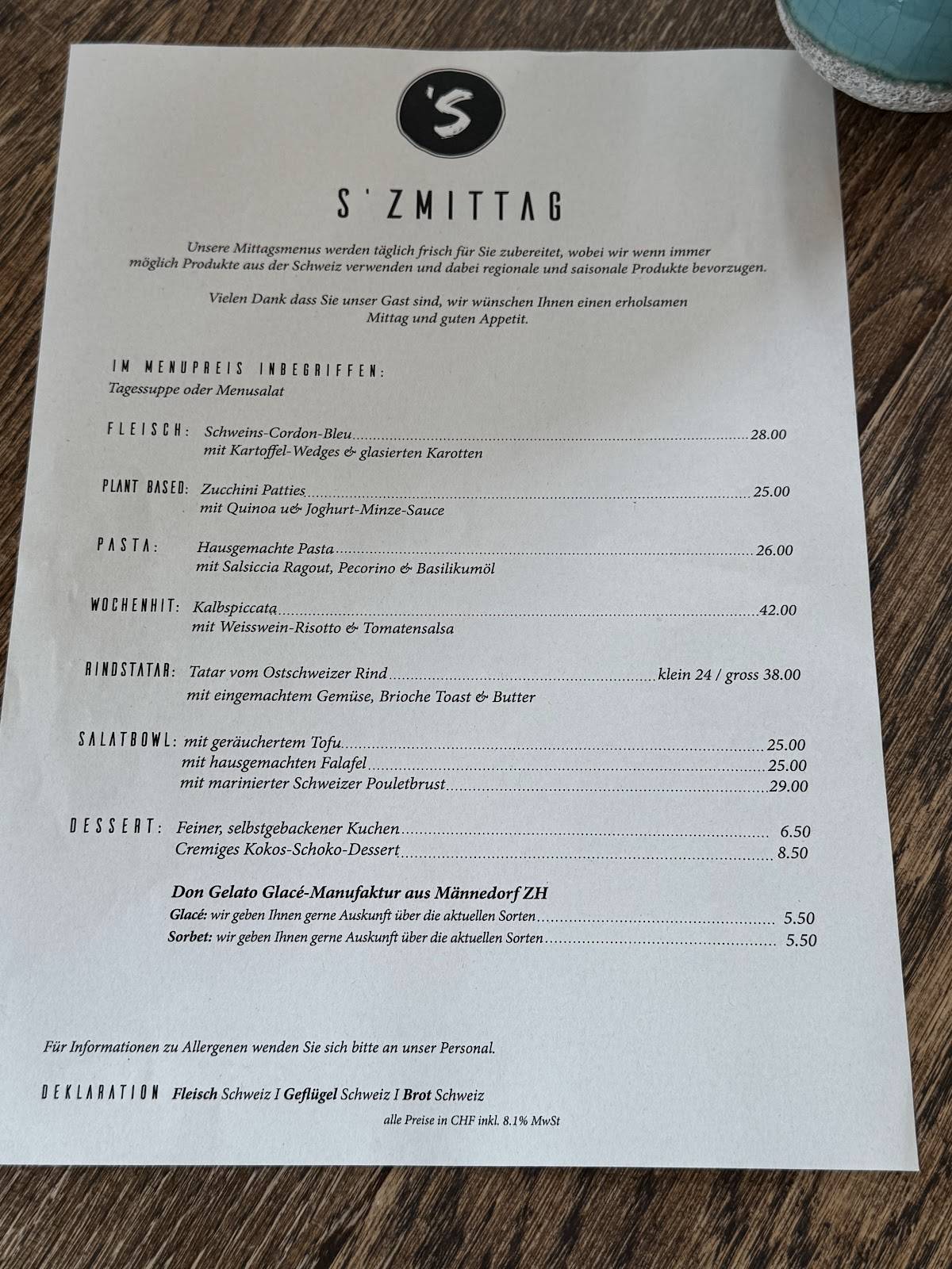 Menu di Stricker's 