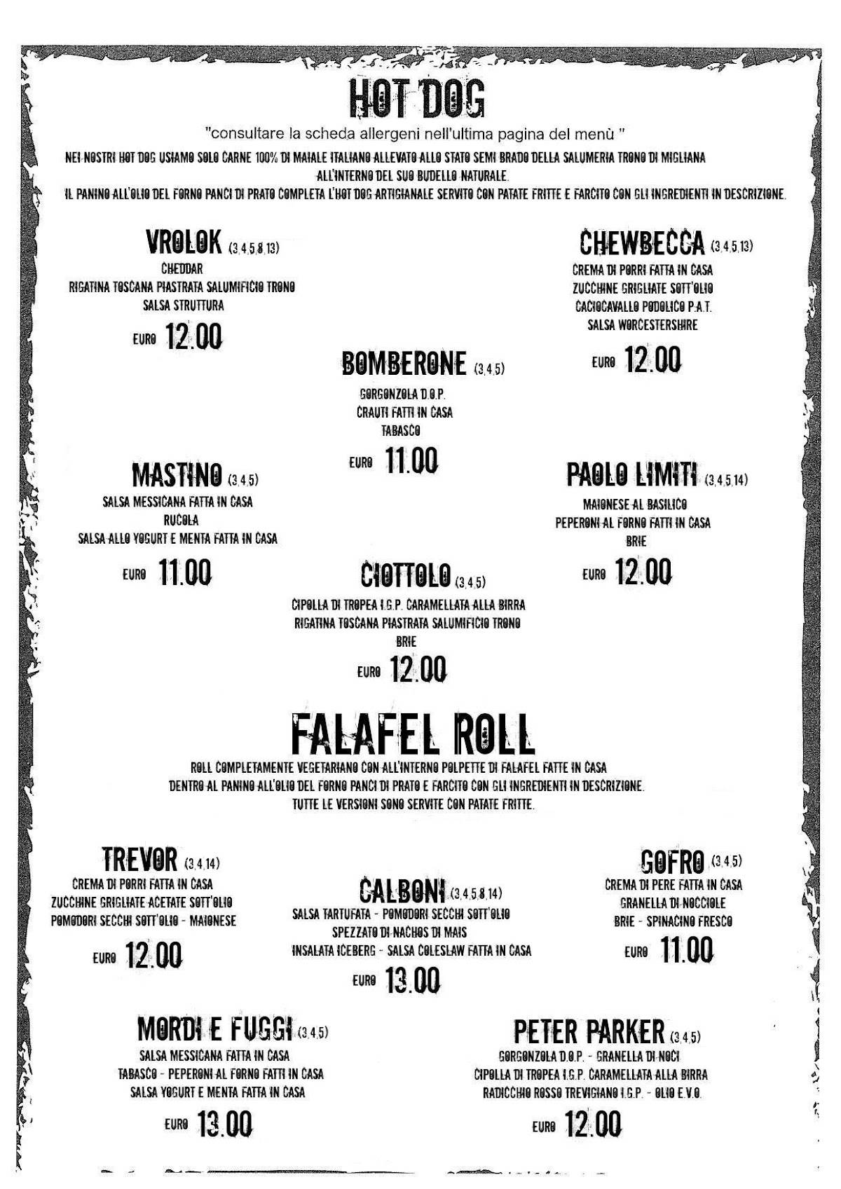 Menu di Struttura Birra 