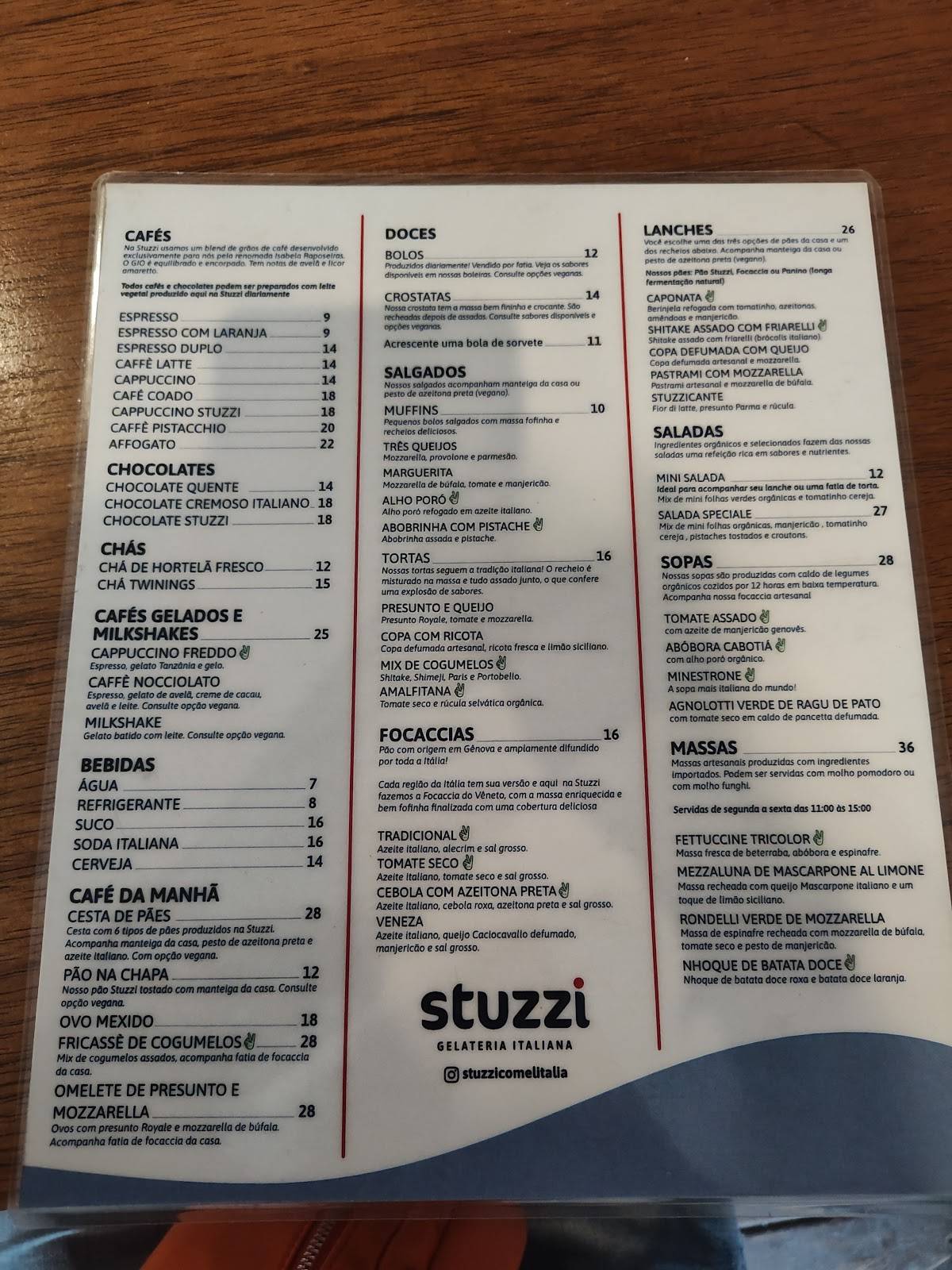 Stuzzi Vila Madalena cardápio