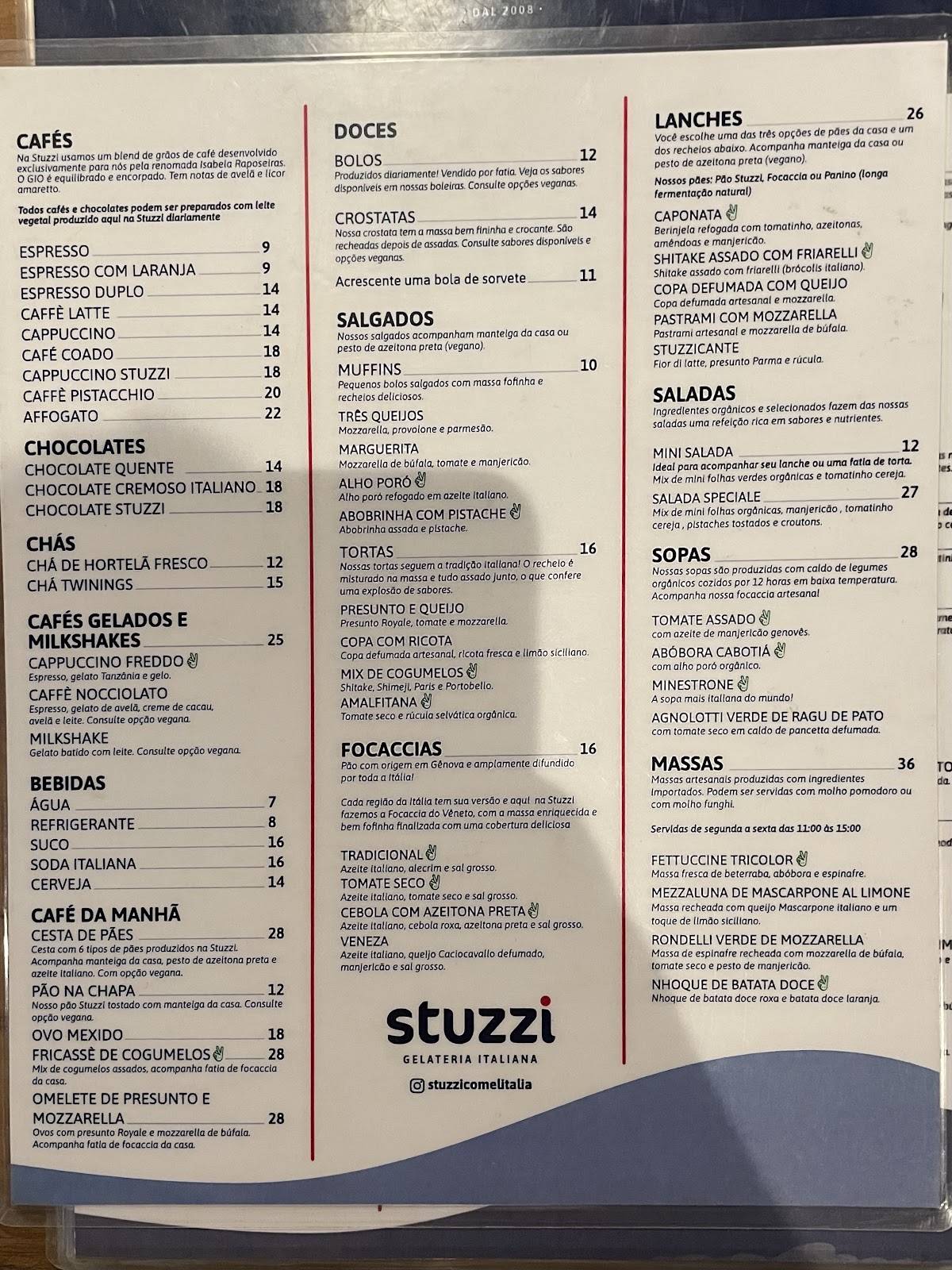 Stuzzi Vila Madalena cardápio