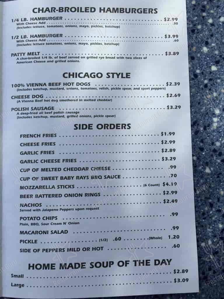 Menu at The Submarine Port fast food, Midlothian, Pulaski Rd