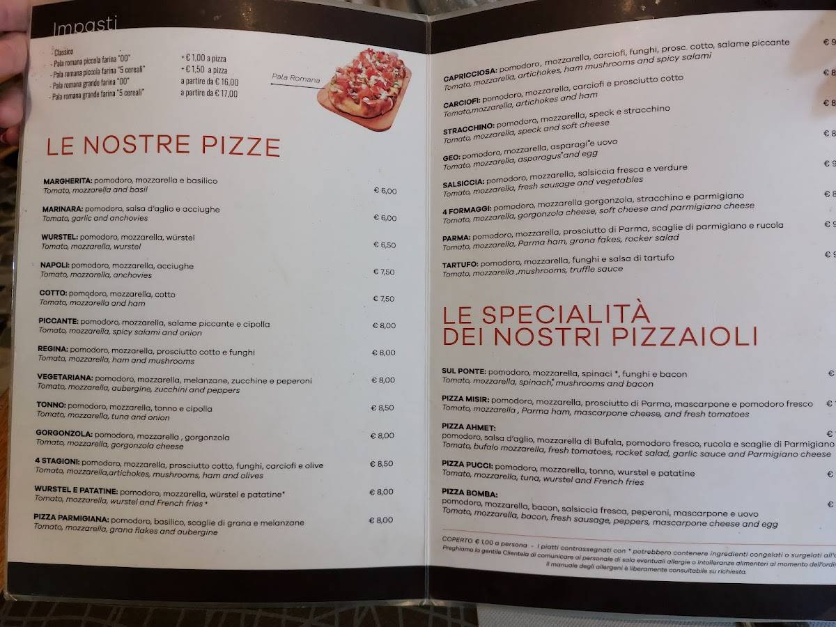 Menu di Sul Ponte 