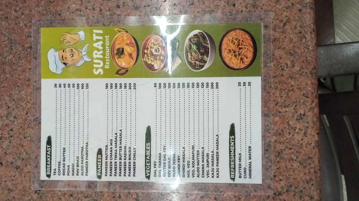 Surati Restaurant veg and nonveg menu