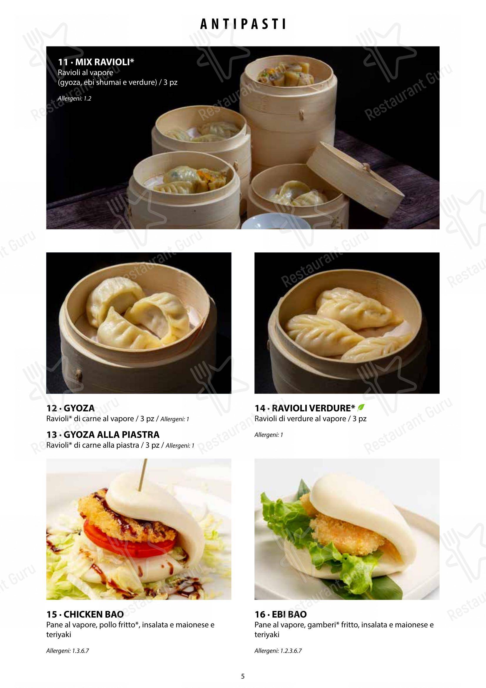 Menu bar per Sushi City Como ristorante