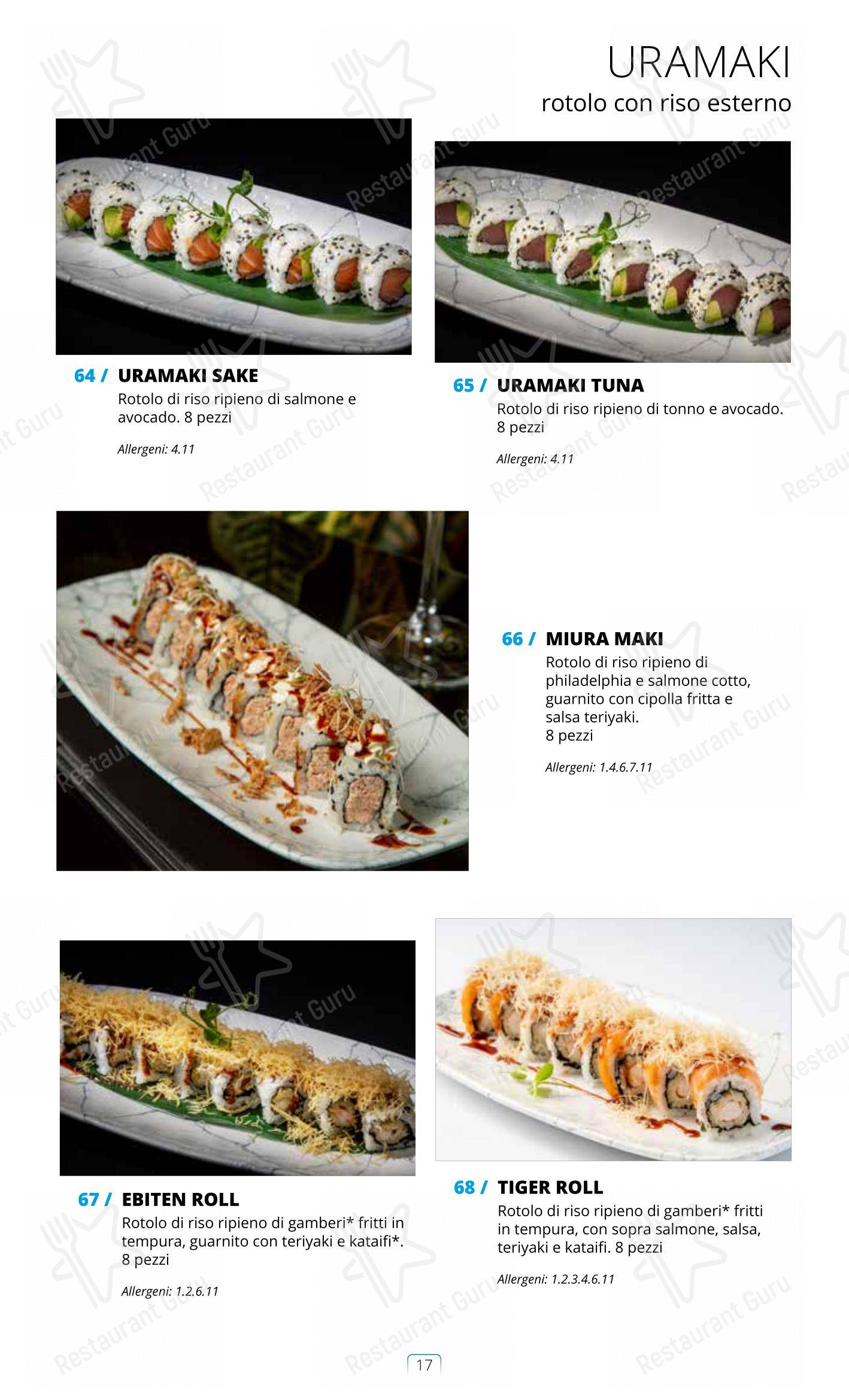 Menu di Sushi City Como - piatti e bevande