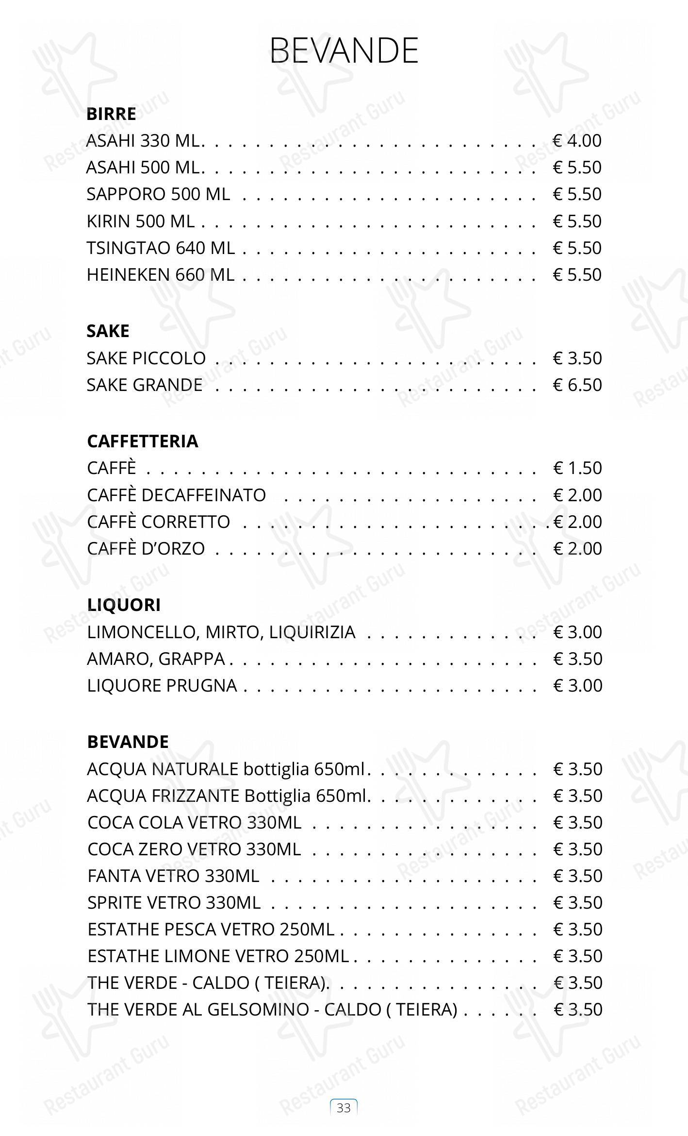 Sushi City Como in Como - 菜单