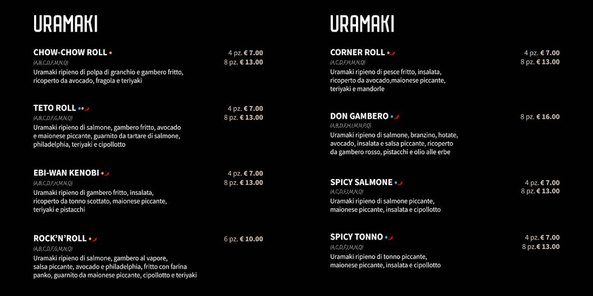 Menu di Sushi Corner Riccione 