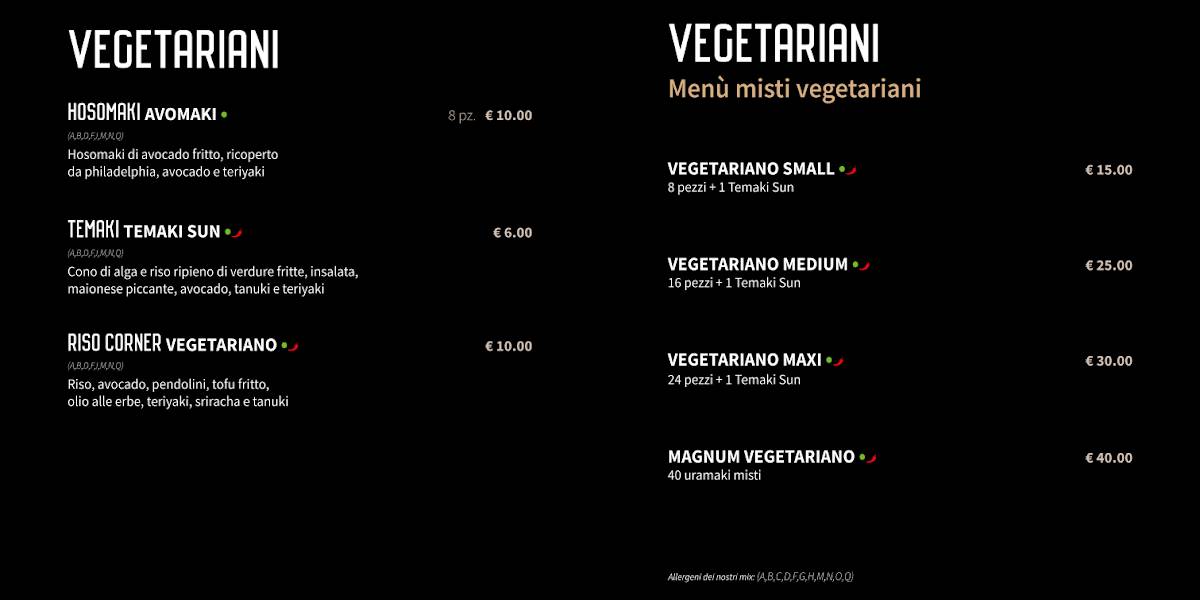 Menu di Sushi Corner Riccione 