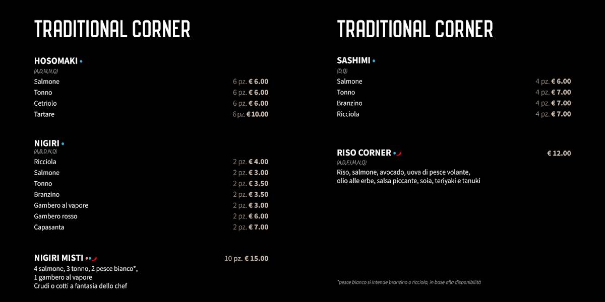 Menu di Sushi Corner Riccione 