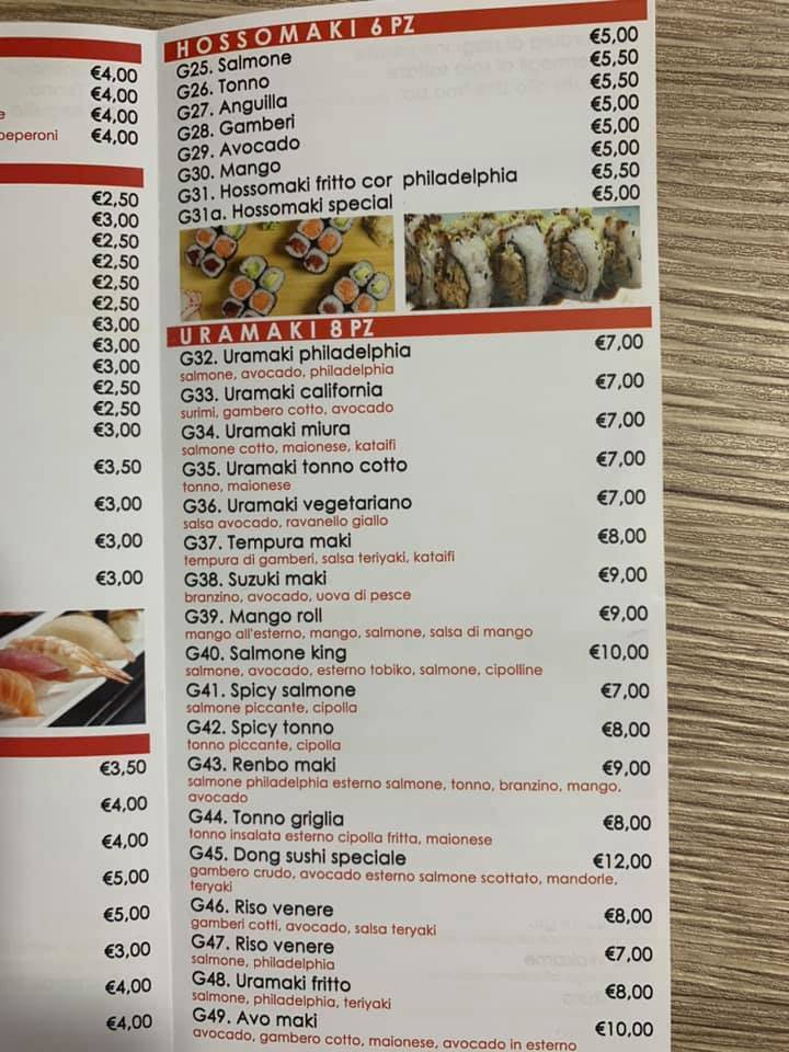 Menu di Sushi Dong 