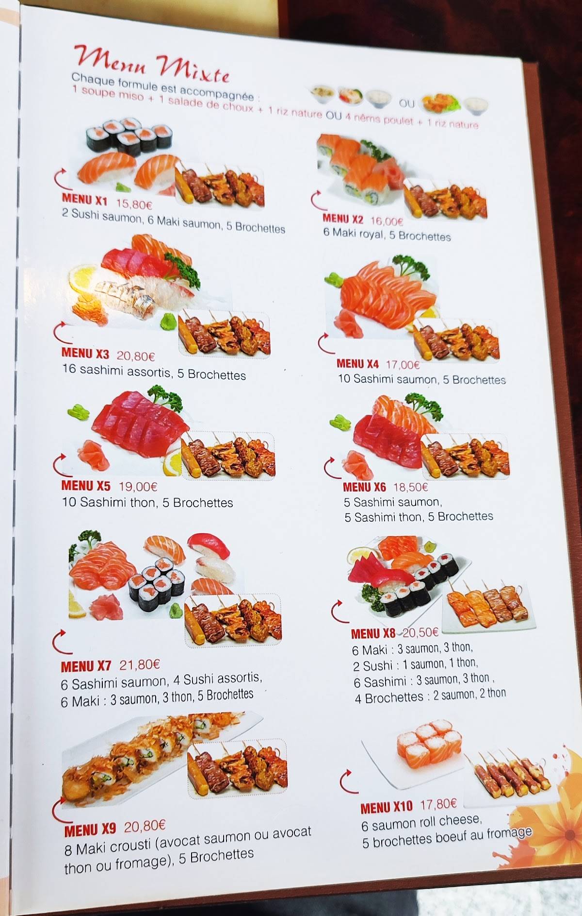 Menu de Sushi Lin