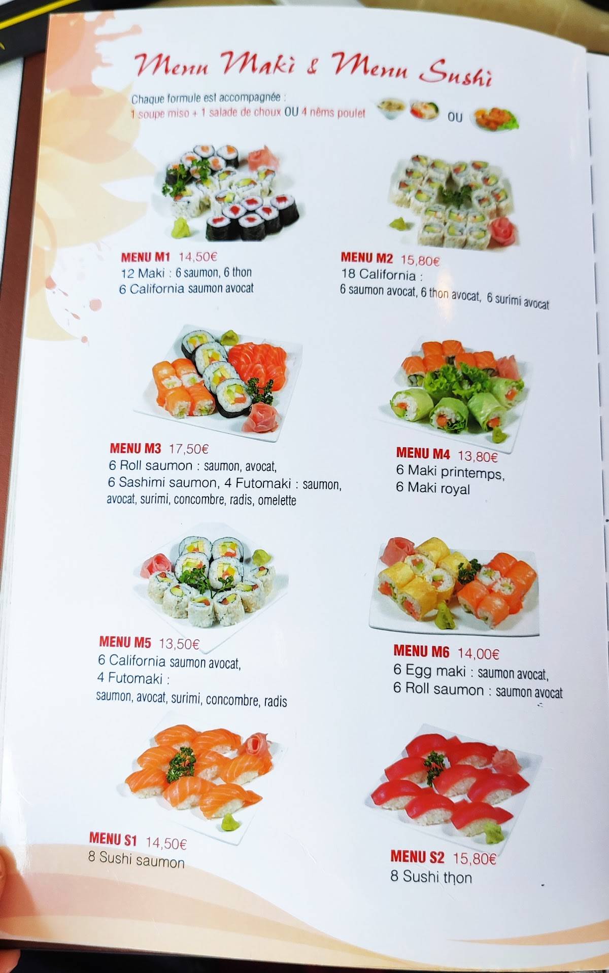 Menu de Sushi Lin