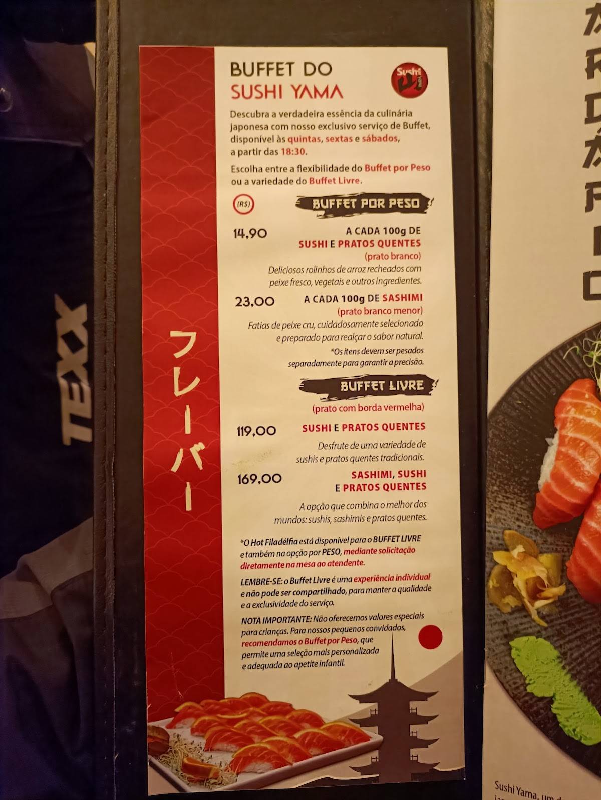 Sushi Yama Floripa cardápio