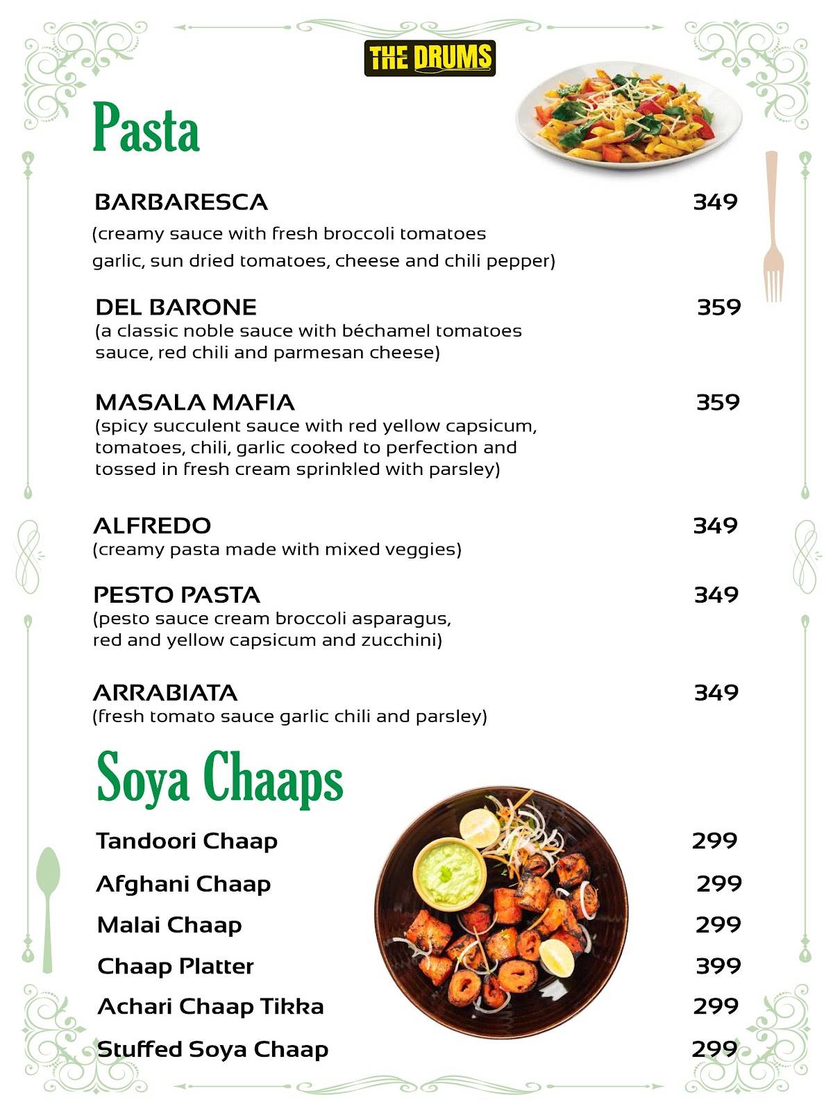 THE DRUMS menu