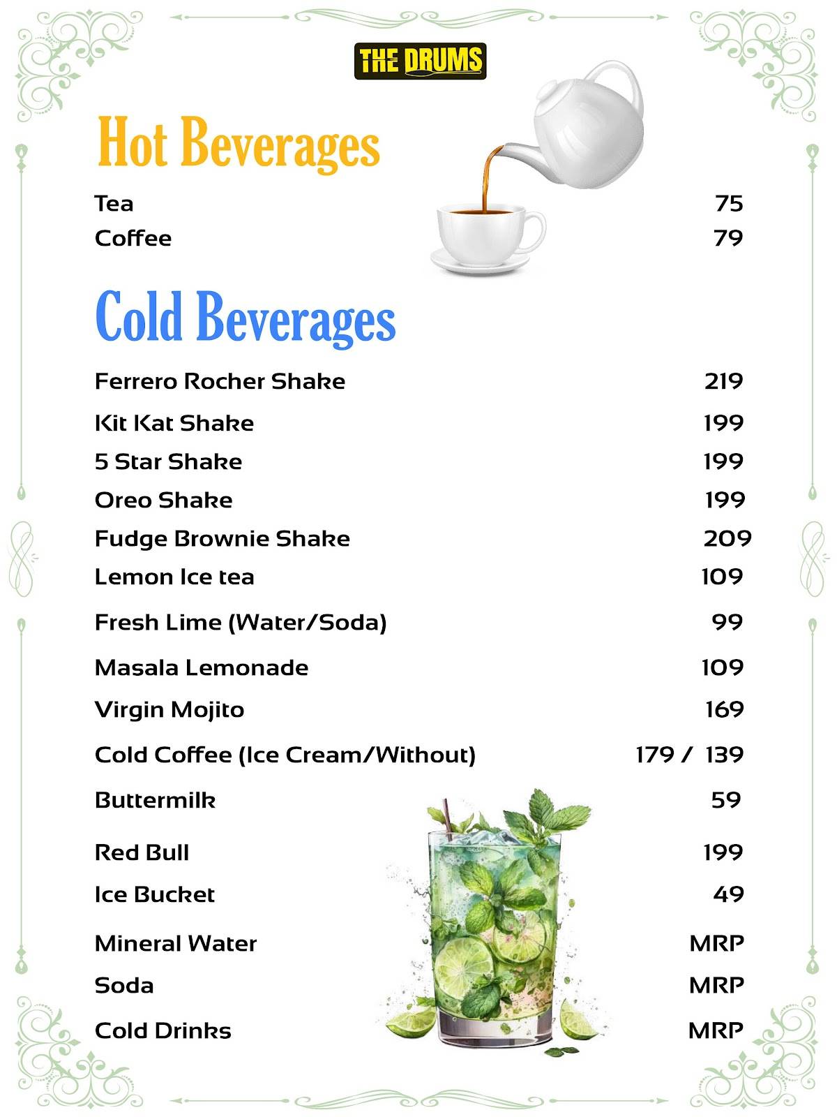 THE DRUMS menu