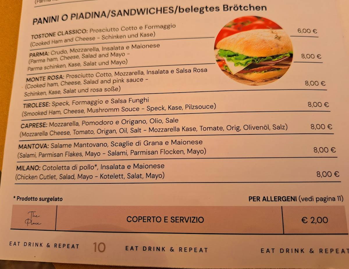 Menu di THE PLACE 