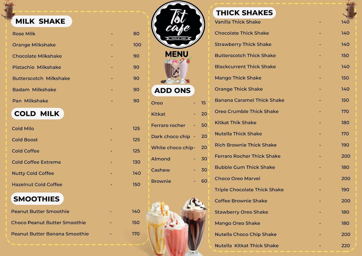 TOT Café menu
