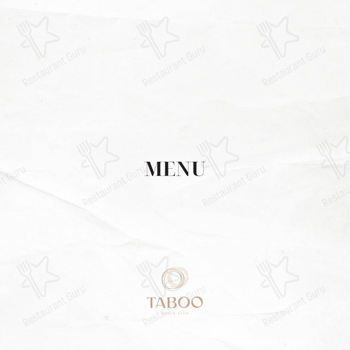 Menu per Taboo beach club Split pub & bar