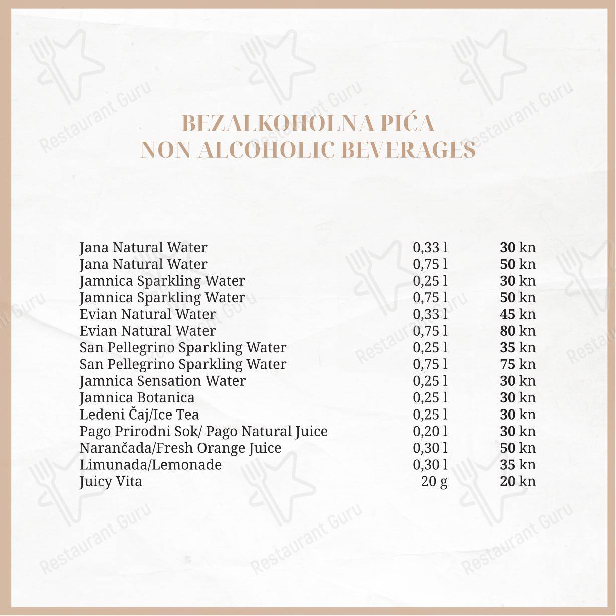 Taboo beach club Split in Spalato - Menu