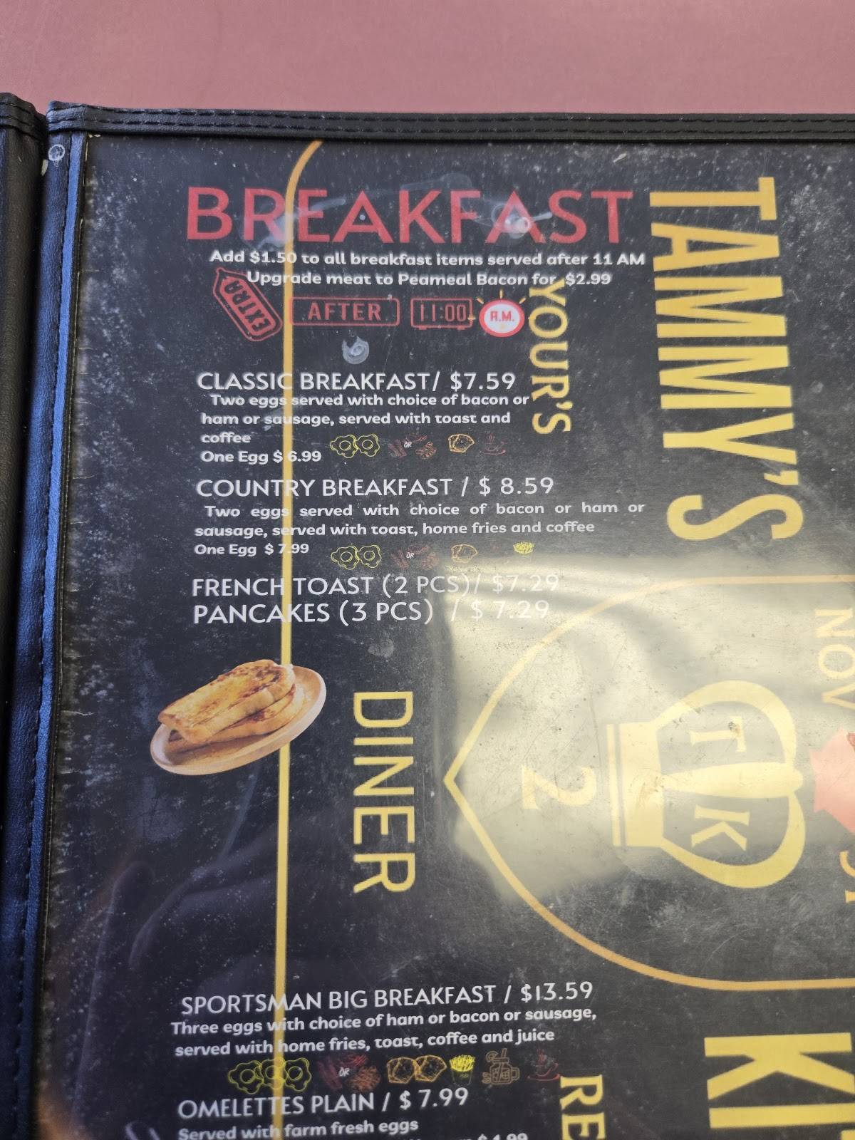 Menu at Tammy's Country Kitchen restaurant, Greater Napanee, 300 Dundas ...