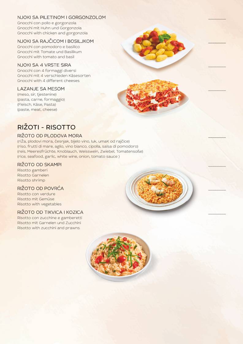 Menu di Pizzeria Capri 